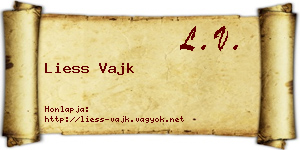 Liess Vajk névjegykártya